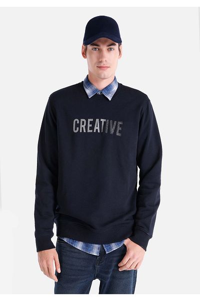 Colin's Regular Fit Men's Navy Blue Sweatshirt