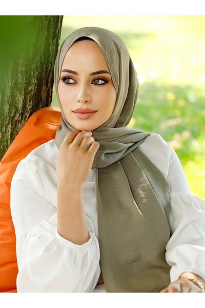 Tuva Şal Glitter Crepe Jazz Shawl - Almond Çağla - Tuva