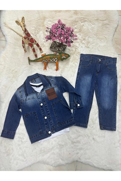 Baby Kot ceket T-shirt kot pantolon takım