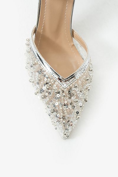 DUXAL SHOES Pantofi cu toc cu spate deschis Alberta Feather cu margele