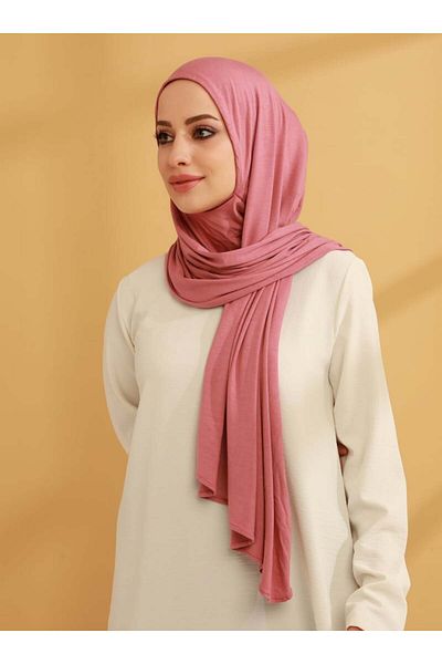 Tuva Şal Practical Combed Shawl with Neck Collar - Dusty Rose - Canvas