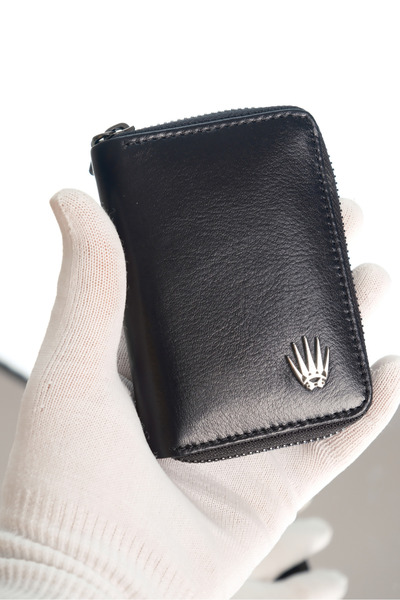 WATCHOFROYAL Petty Zipper Black Mini Cüzdan
