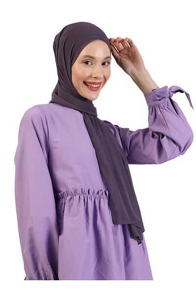 Tuva Şal Chiffon Shawl - Dark Violet -