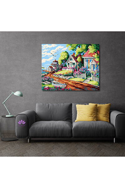 LİLYHOBBYLAND Sayılarla Boyama Renkli Baskılı Hobi Seti (Çerçeveli) 40x50 cm:...