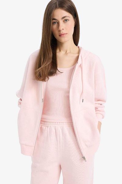 DeFacto New Season Relax Fit Hooded Pocket Basic Plain Zip-Up Sweatshirt