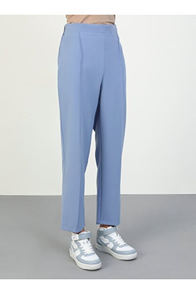 Benin Blue Benin Pants with Stitching Detail