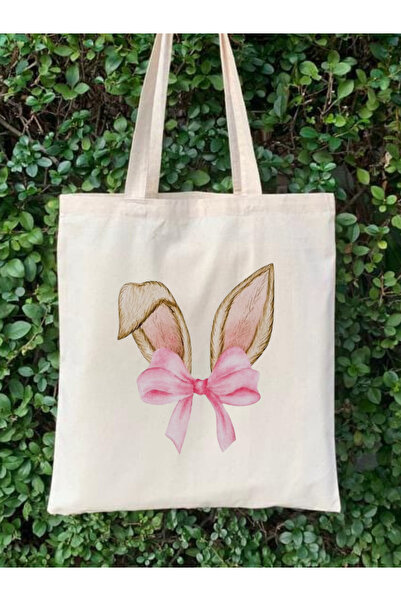 Cemira أرنب القوس، أشرطة أرنب Y2K حقيبة يد من القماش الخام الرجعية، حقيبة بين...