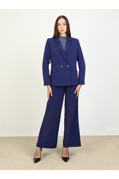 Refka Μπουφάν Refka με διπλό ύφασμα Navy Blue - Λεπτομέρεια με κουμπιά