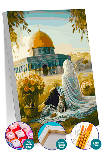 Picasso World Hobby Art Sayılarla Boyama 40x50 Tuval Fırça Boya Dahil Kudüs't...