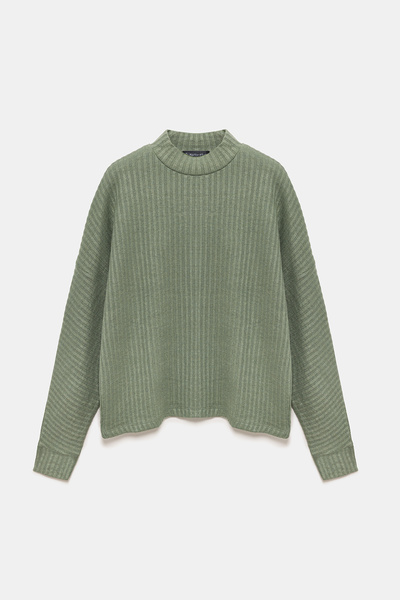 No Matter What Turtleneck Long Sleeve Velvet Embossed Blouse