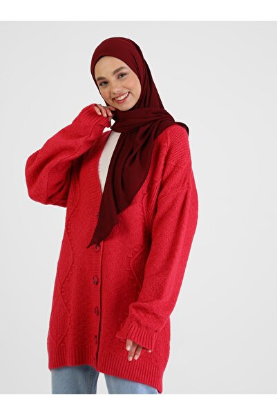 TUVA Micro Krep Hazır Türban - Bordo -