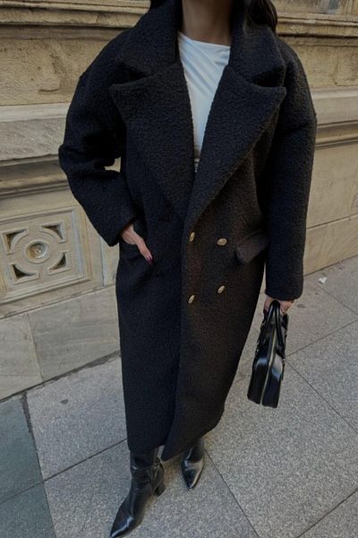 COTTONLAB Buklet coat - black