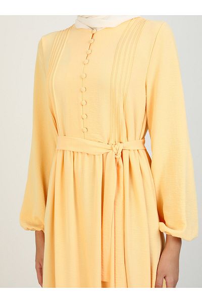Refka Aerobin Hijab Dress - Brit Detailed, Beige, Refka