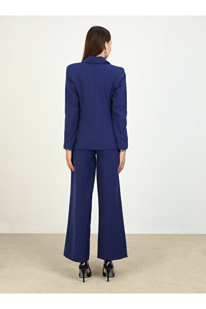 Refka Μπουφάν Refka με διπλό ύφασμα Navy Blue - Λεπτομέρεια με κουμπιά