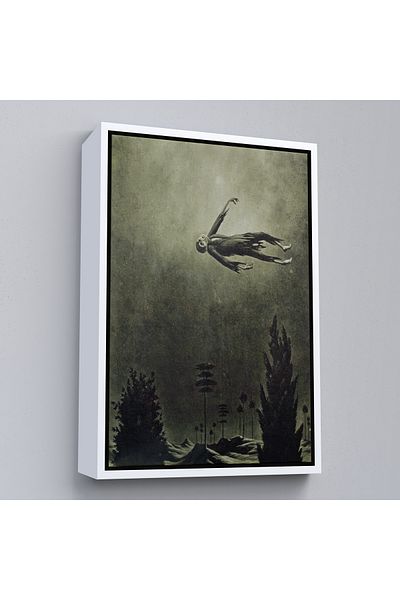 Harita Sepeti Franz Sedlacek Fantoma pe copaci cu cadru alb Pictură murală Vrăjitoare Halloween