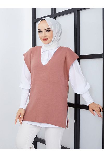 SAHRA BUTİK Sahra Butik - Rose V-Neck Knitwear Sweater