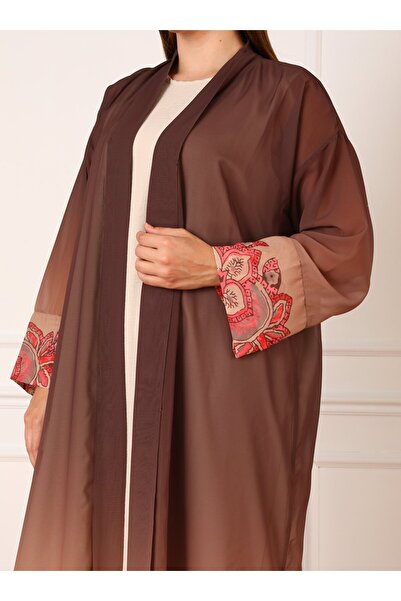 ALİA Σετ σιφόν Plus Size - Μοτίβο ντεγκραντέ, Καφέ, Alia