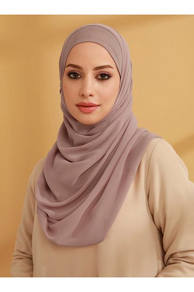 Tuva Soft Lilac Inner Bonnet Chiffon Ready-Made Turban