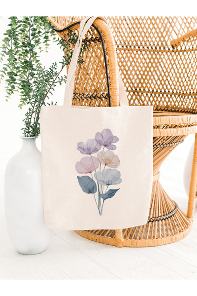 Cemira Çiçek Tasarım Kurdeleler Y2K Retro Ham Bez Tote Bag Çanta, Pinterest Çanta