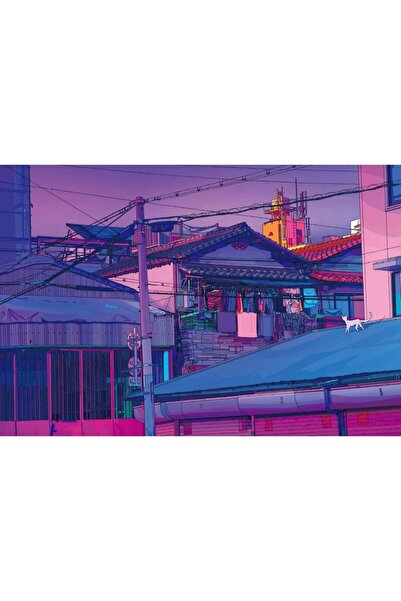 OEM Poster Cat Asethetic Lofi, 61x90cm, poster885, Zumzeria ®