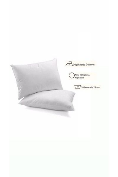 GİNETEKS Cotton White Pillow Case with Zipper and 40 Grain Pillow Mattresses