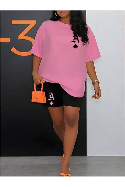 PENTHİLUS Large Size Letter a Printed Comfortable Summer Nightgown
