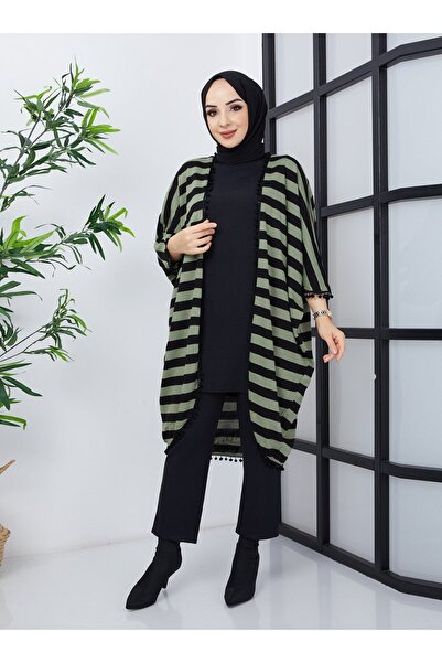 SAHRA BUTİK SAHRA BUTİK - Καπάκι με ριγέ φούντα μέντας