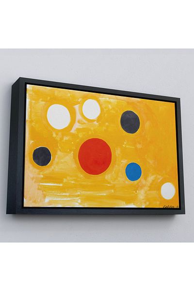 Harita Sepeti Alexander Calder cu cadru de aur - Pictură Cosmic Tic Tac Toe