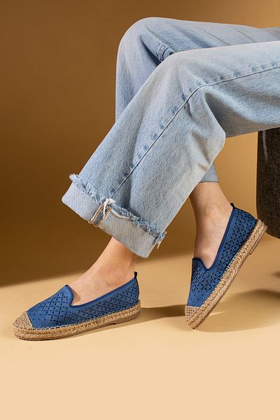 Pembe Potin Γυναικεία Espadrille Blue Suede Ελαφριά Άνετη Σόλα Κομψά Casual Παπούτσια