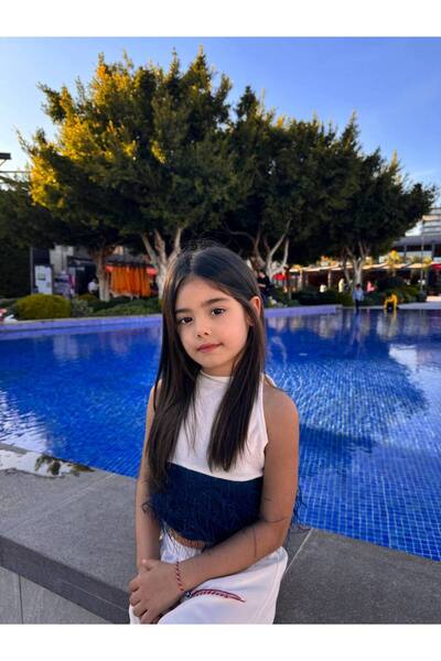 Balerinikizler Girl's Tassel Detailed Special Design Top and Bottom Set