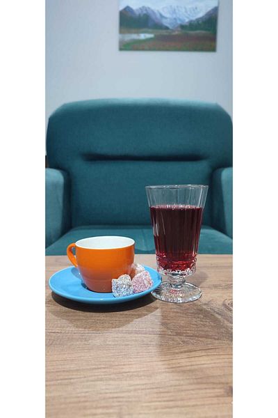 ORTAKÖY CENNETİ 120 Cc Apple Blue Medium Poland with Coffee Side and Glass