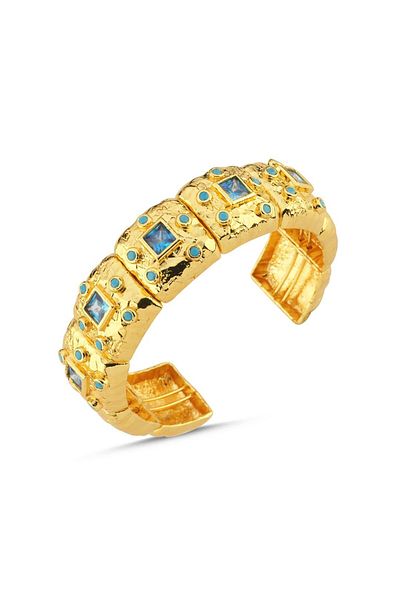 CHARMLUCKY Antique Square Stone Bracelet