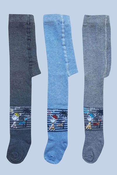 Ekinoks Baby Boy Children's Cotton Patterned and Modelled Seasonal 3-Piece Pantyhose