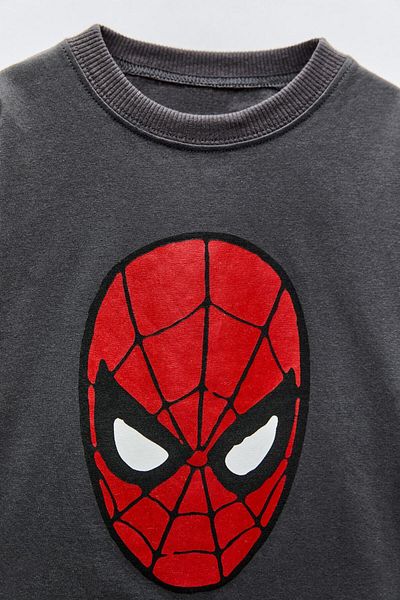 Magu Boys Cotton Black Spider Themed T-Shirt and Shorts Set - Summer Sports Style