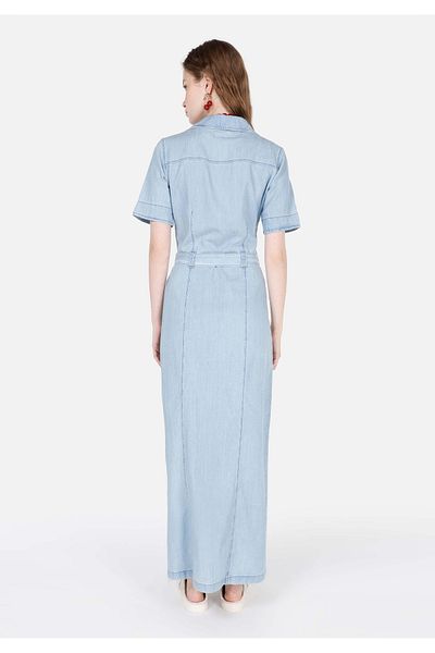 Colin's Rochie de damă albă, slim fit, cu decolteu în V, cu curea