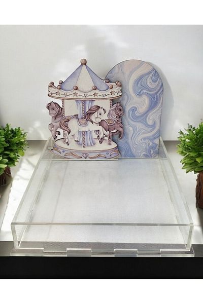 Yavuz Süs Cutie de ciocolata din plexiglas cu decor carusel