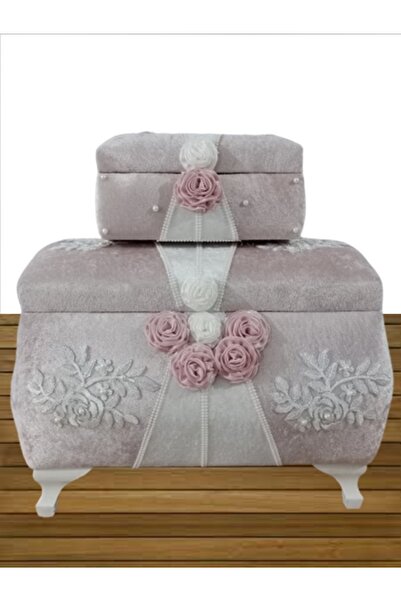 Sandık Dünyası Söz Nişan Bohça Gelin Damat Çeyiz Sandığı 2li 0325