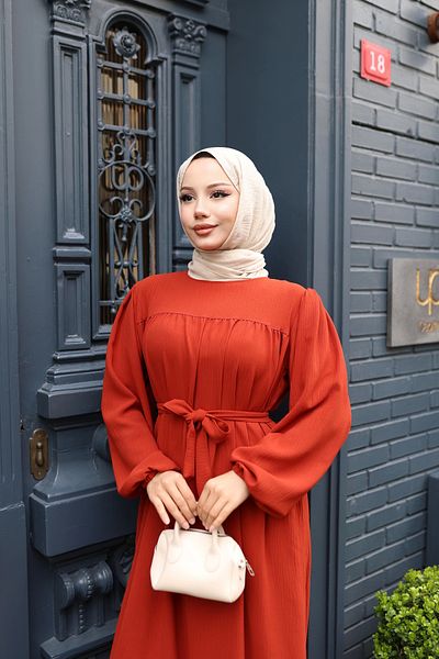 modessia ΓΥΝΑΙΚΕΙΟ Πλακάκι Aerobin Robe Line Μη Περιγραμμένο Casual Hijab Φόρεμα Rboli0992