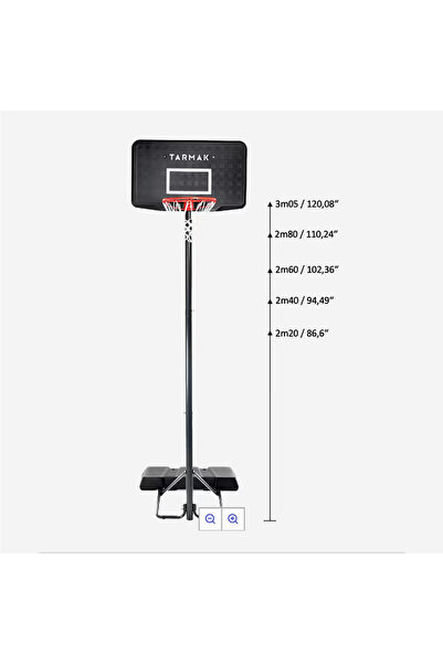 Decathlon Ayarlanır Basketbol Potası - 2,20m / 3,05m - Siyah - B100
