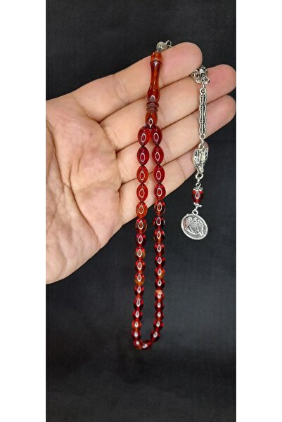 Anemore Collection مسبحة بيبي حمراء - عنبر ناري، T-417