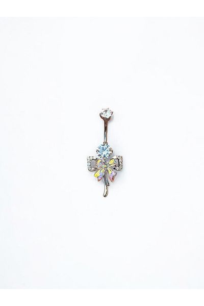 Takayrum Steel Hologram Bow Patterned Navel Piercing