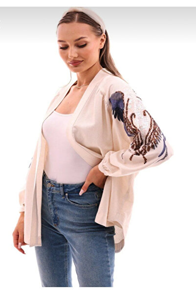 kimono Бродирано ленено кимоно