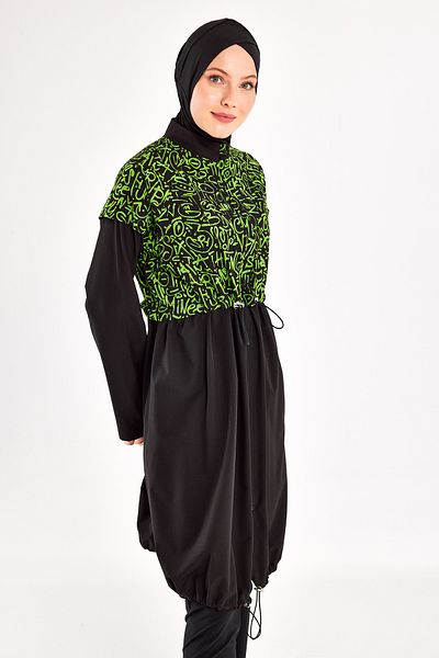 Adasea Αθλητικό Lycra Full Covered Hijab μαγιό Selina 1217 Μαύρο