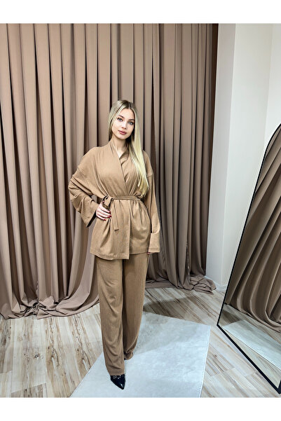 BY SE'MAS WEAR ΣΕΤ ΚΙΜΟΝΟΥ ΠΡΕΜΙΟΥΜ ΜΕ ΔΙΠΛΟ ΜΠΡΟΣΤΙΝΟ ΔΕΣΜΕΥΣΜΕΝΟ ΛΑΣΤΙΧΟ