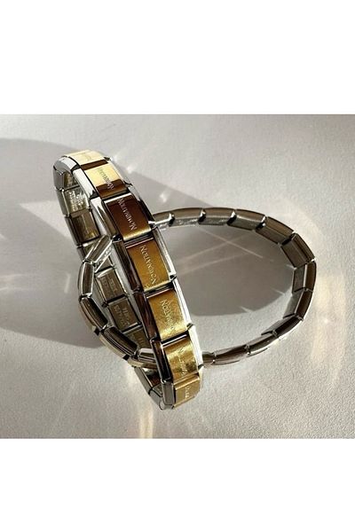 gaila design Nomination Italian Steel Double Color Silver Gold Flexible Bracelet