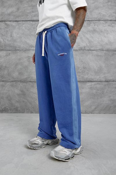 NOMARC Pantaloni de trening largi, lavabili, cu picior elastic albastru
