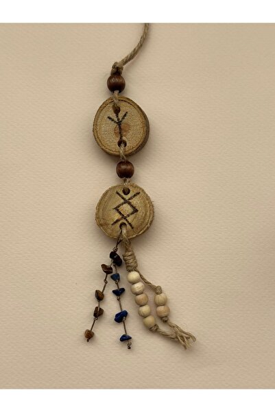 SCHİPHA EL YAPIMI AHŞAP & DOĞAL TAŞ ARABA SÜSÜ – GÜÇLÜ RUNIK KORUMA TASARIMI