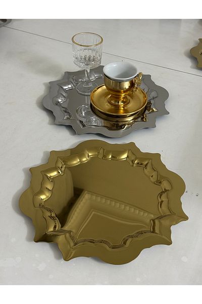 SEVA ÇELİK الذهب والفضة 2 قطعة نموذج الشمس عرض دائري T槃SIossi
