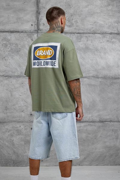 NOMARC Πράσινο μπλουζάκι παγκόσμιας μάρκας Oversize