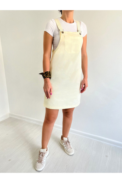 Viva Vogue Gabardin Salopet Kısa Elbise